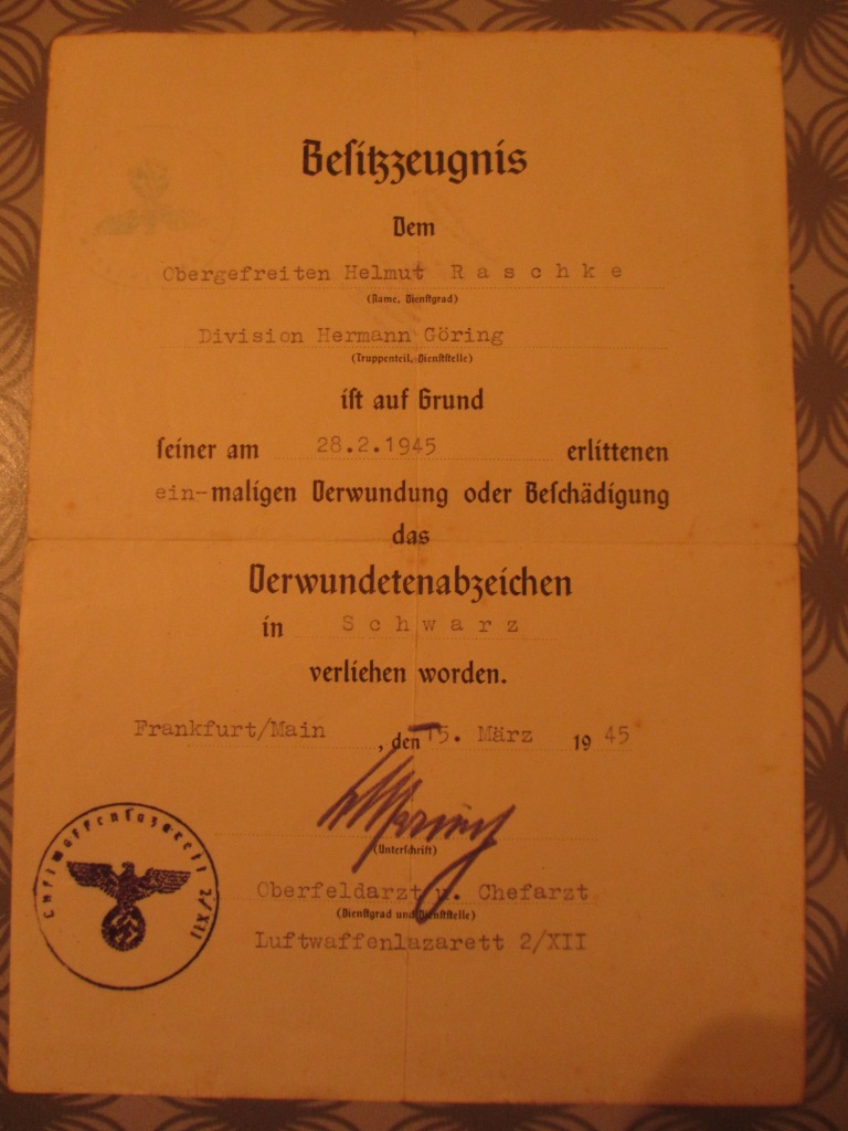 Diplôme Hermann Göring division Img_5810