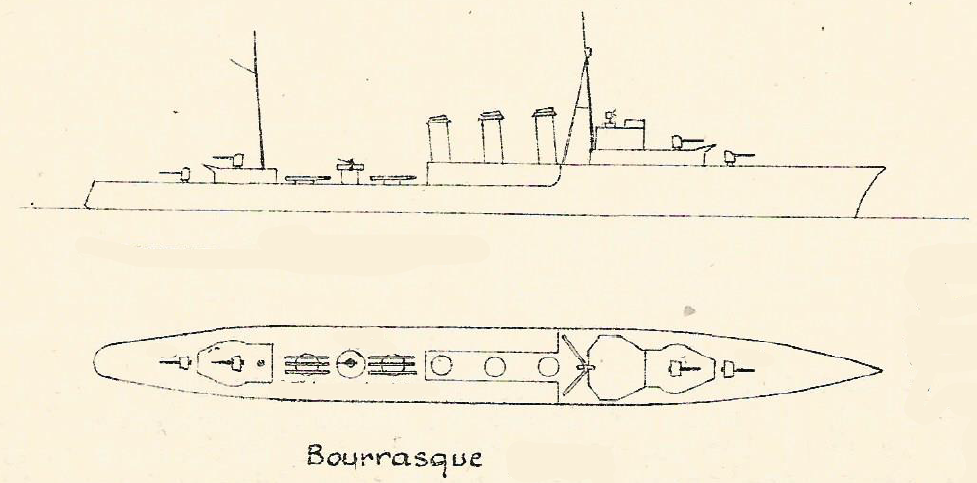 [MIRAGE] La BOURRASQUE, torpilleur d escadre de 1 500t classe BOURRASQUE Réf 40068    20022410