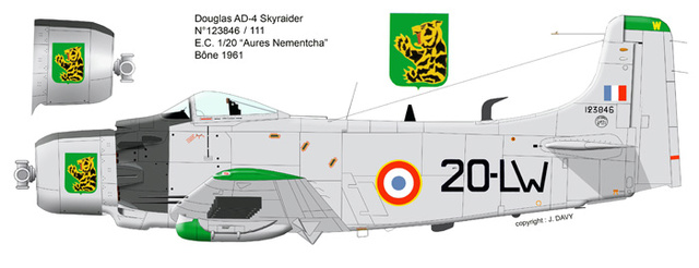 1/48 AD-4 Skyraider 1961 EC 1/20 " AURES-NEMENTCHA " Tamiya Fini 21_910