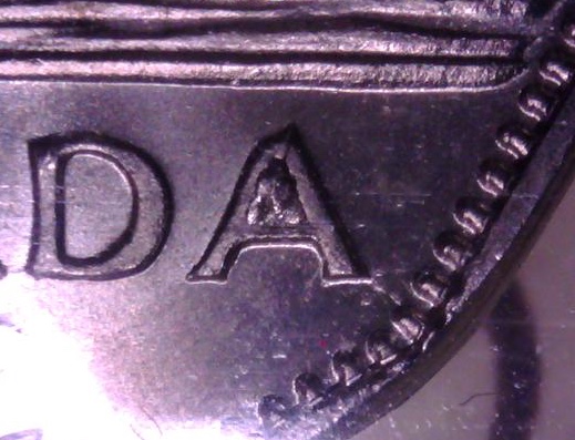 1962 - Éclat de Coin dans "A" de Canada (Plugged A) & Fissure sur Effigie (Die Break) Cpe_im14