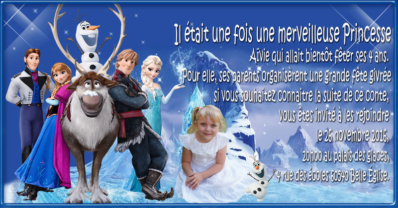DEMANDE DE FAIRE PART DE BAPTEME ET D'ANNIVERSAIRE Frozen12