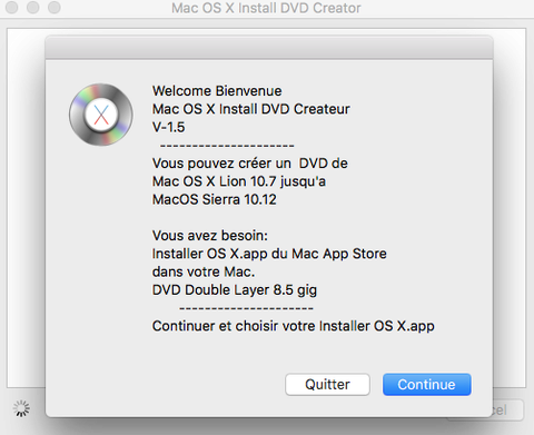 Mac OS X Install DVD Créateur