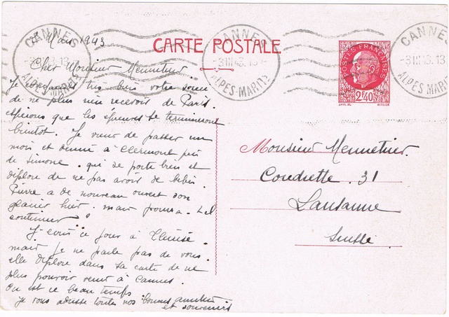 La censure italienne d’occupation en France après l’invasion de la zone libre à CHAMBERY Ccf11110