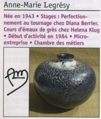 2 vases en grès datés de  1995 - Anne-Marie LEGRESY  Sigle AMG Numyri10