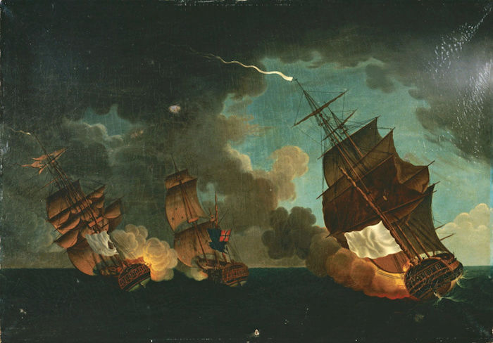 Indépendance - Indépendance des Etats-Unis d'Amérique, les combats sur mer illustrés par Auguste-Louis de Rossel Captu100