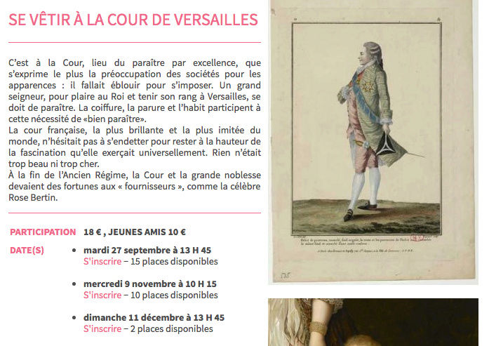 Programme des activités de L'Association des amis de Versailles Captur27
