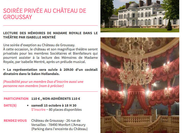 Programme des activités de L'Association des amis de Versailles Captur32