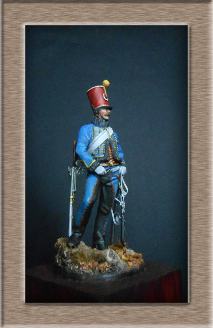 Hussard du 9ème régiment tenue de campagne 1814.Pegasso 54mm. Dscn6218