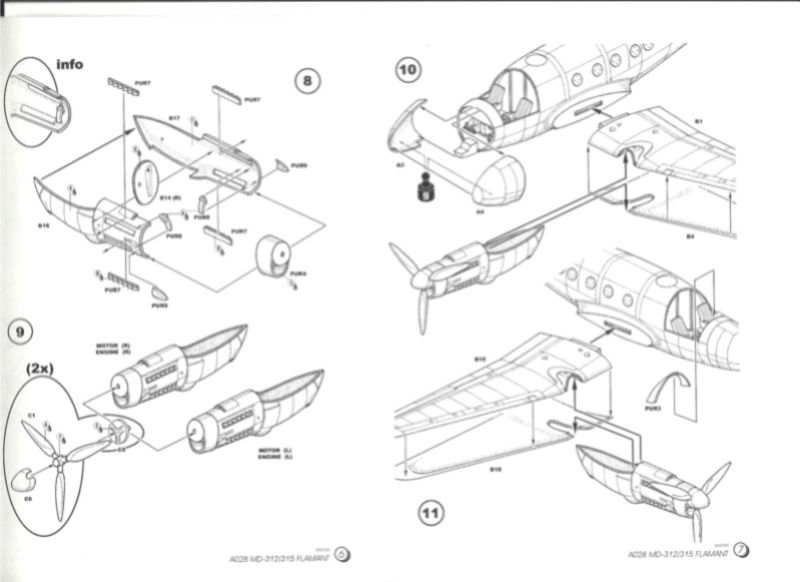 [AZUR FRROM] DASSAULT MD 312/315 1/72ème Réf A028 Notice Azur_m14