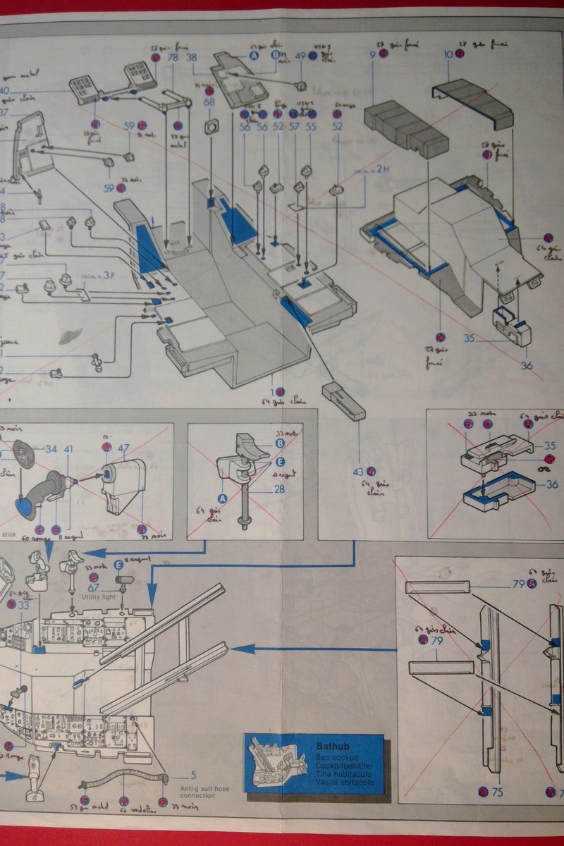 [ESCI] GENERAL DYNAMICS F 16 Cockpit 1/12ème Réf A 601 Notice Esci_g17