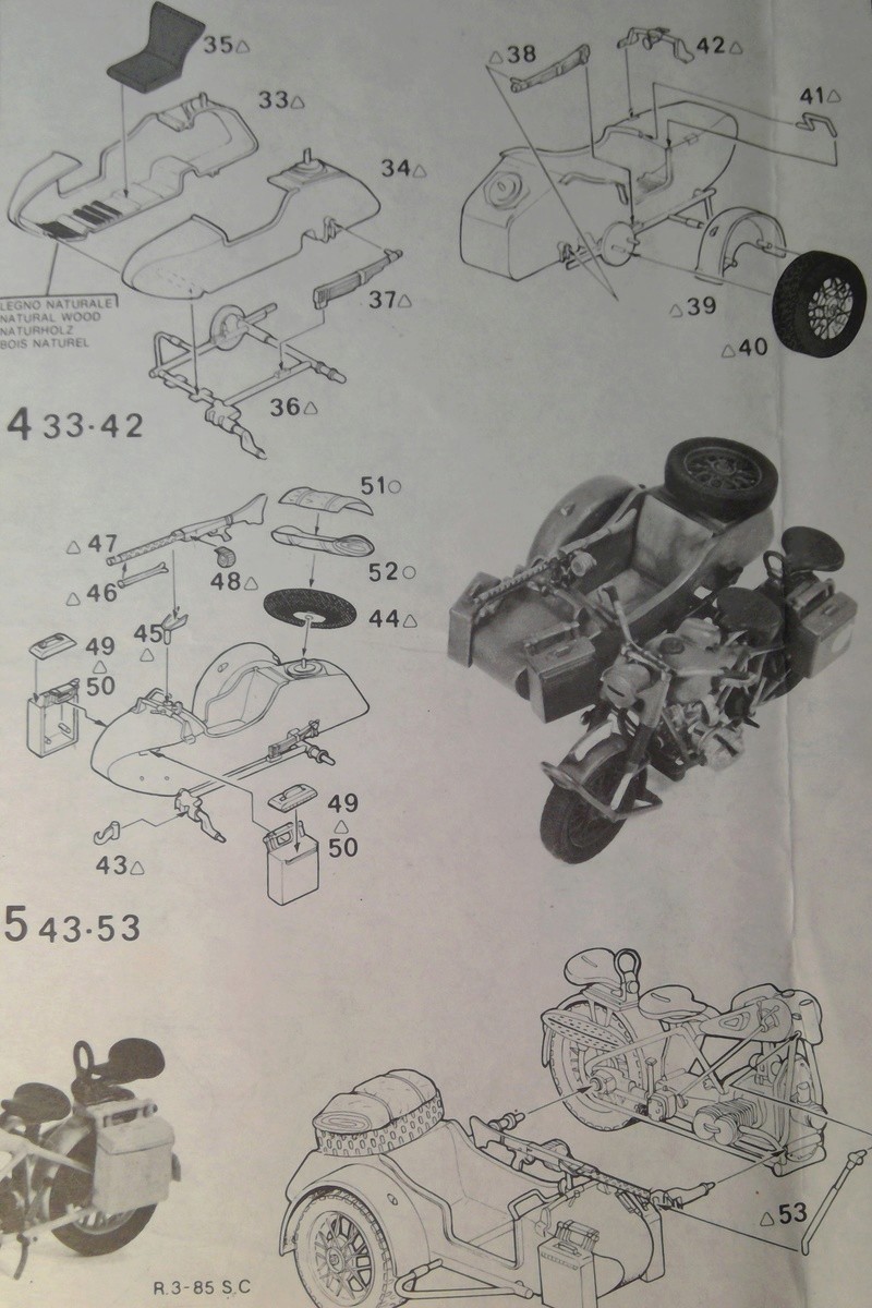 [ITALERI] Moto B.M.W. R 75 & sidecar 1/35ème Réf 315 Notice Italer63