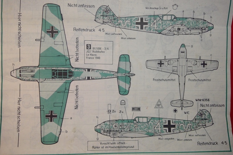 [MATCHBOX] MESSERSCHMITT Bf 109 E3 1/32ème Réf PK 502 Notice Matchb99