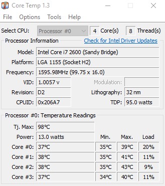 Core Temp 1.17.1 - Παρακολουθήστε τη θερμοκρασία της CPU 118