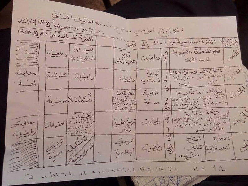 التوزيع الزمني للسنة الاولى ابتدائي  20160913