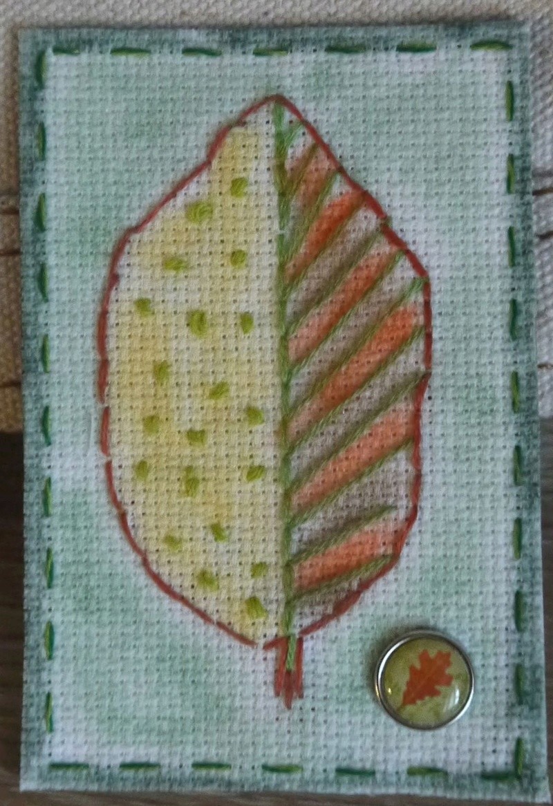 Atc brodées ou textiles "Les feuilles d'automne" 1420_j10