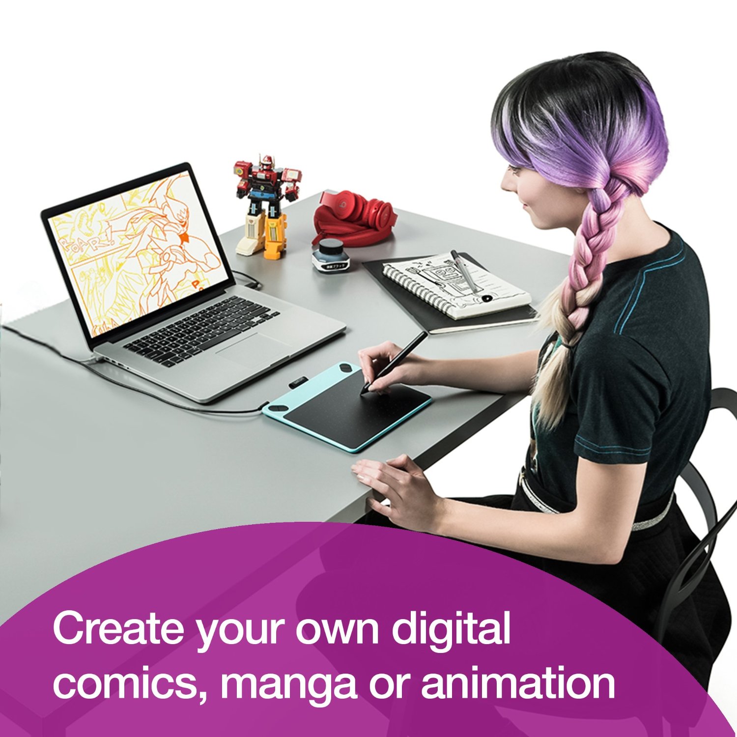 جهاز الرسم Wacom Intous Comic و برنامج الرسم و أدوات أخرى للمحترفين