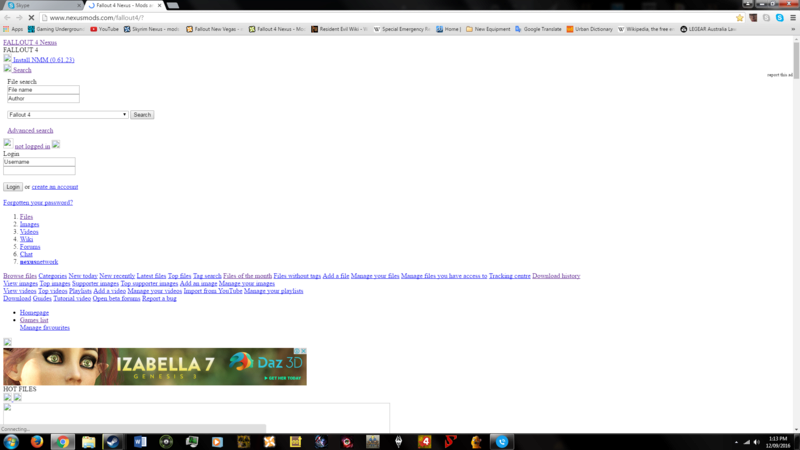 Nexus pages not loading properly. 20160910