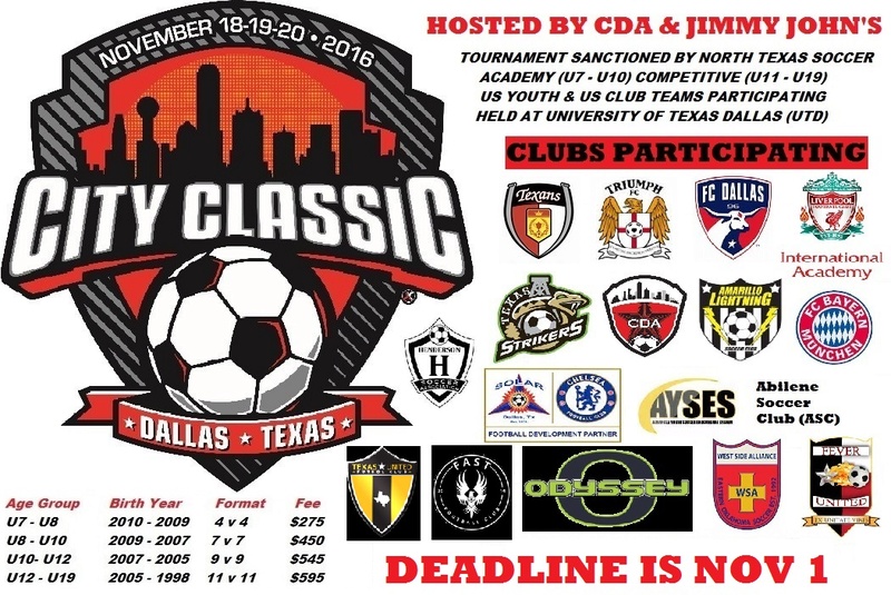 FINAL 2 DAYS TO REGISTER FOR CDA CITY CLASSIC ON NOV 18 - 20 Citycl18