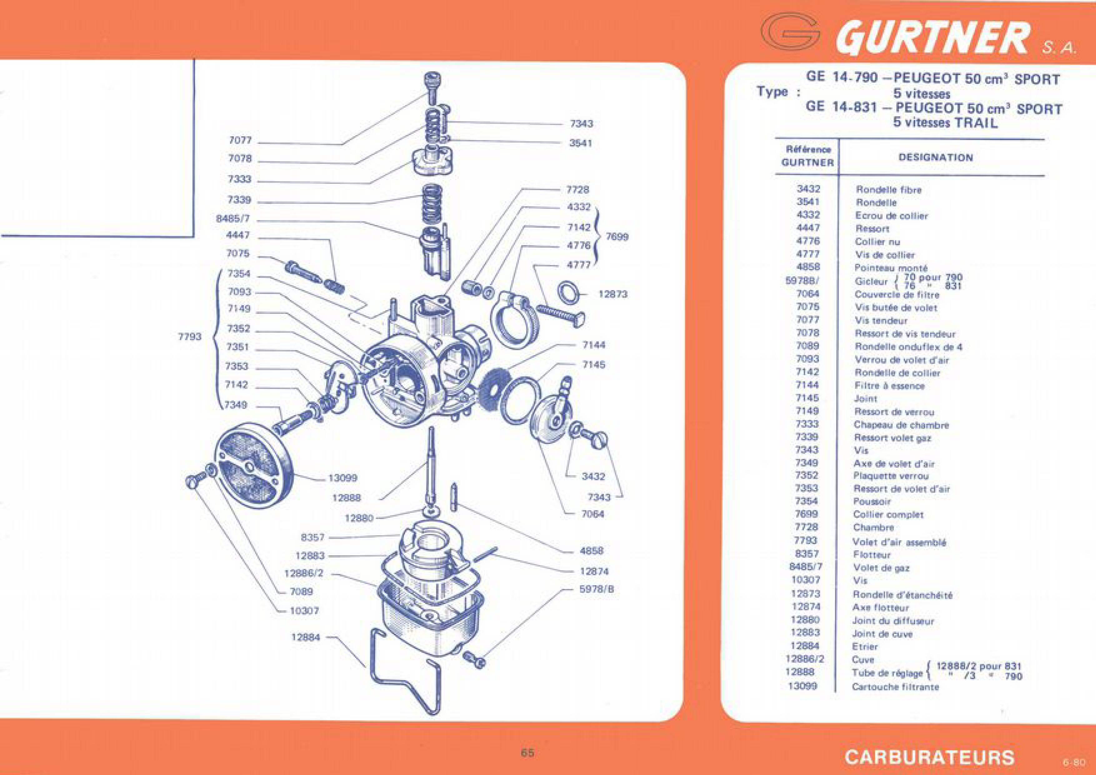 Carburateur Gurtner SX5 A00213