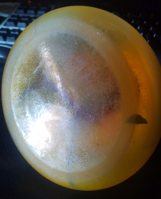 Galvanoplastie cuivre sur verre coloré marbré W Oldoriw ???  2016-016