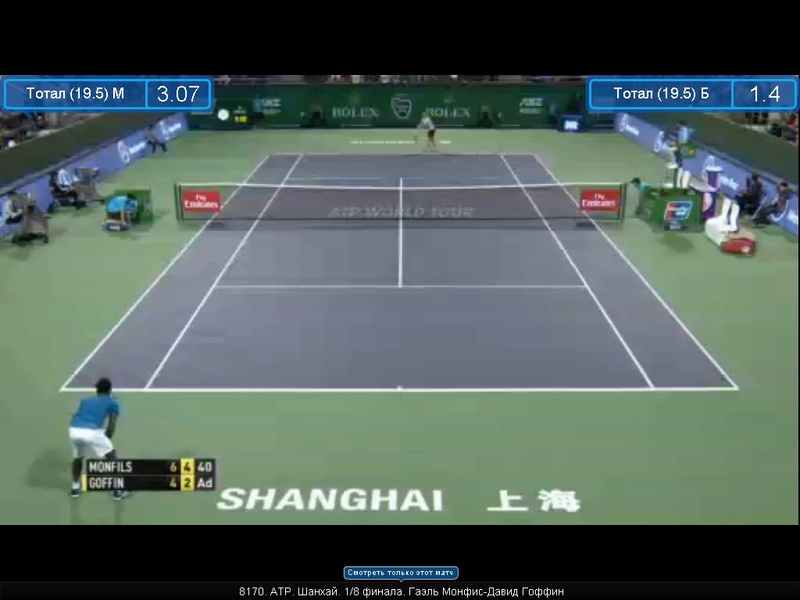 ATP. Shanghai Gael Monfils - David Goffin 14.10.2016  	Result: 1:2 (6:4, 4:6, 2:6)  Ga-34910