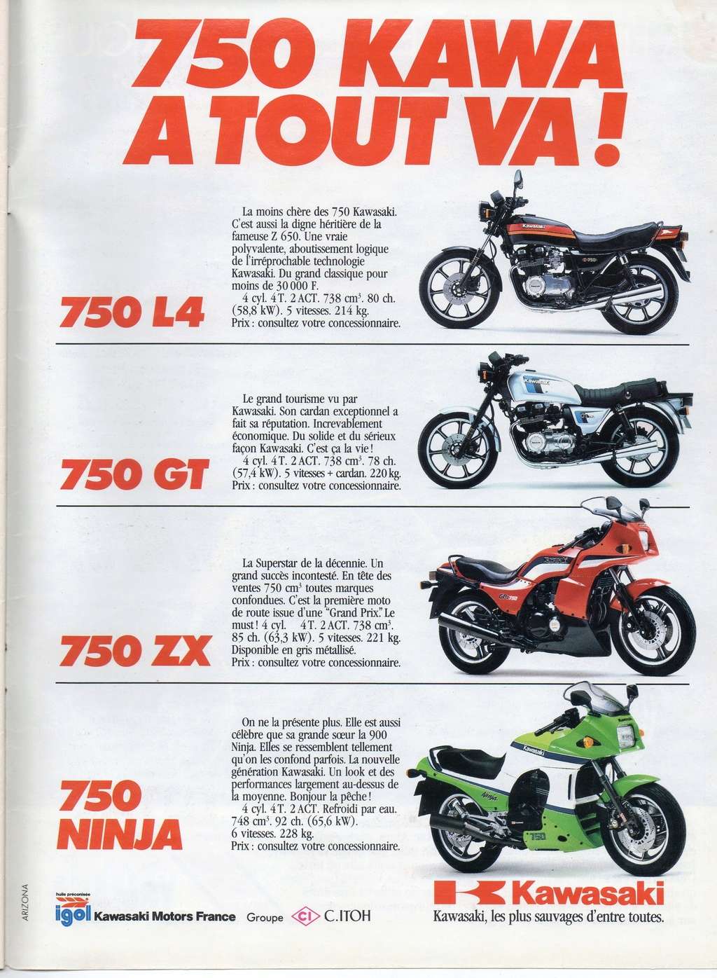 Brochures et Publicités sur les KAWASAKI KZ/Z   70/80'S - Page 2 Moto_j41