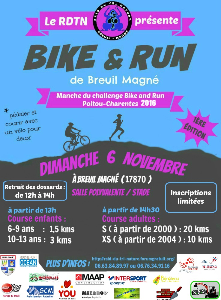  Breuil Magné (17) Bike & Run - 6 novembre 2016 Affich10