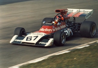 Jackie Pretorius with Iso–Marlboro FX3B Cosworth V8 at the