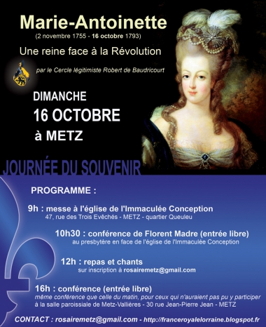 Commémorations de la Mort de la Reine Marie-Antoinette 75556510