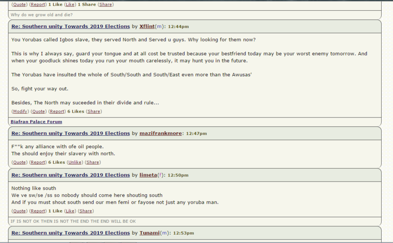 See What a Yoruba Guy posted about "Southern unity Towards 2019 Elections " 0110