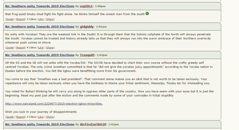 See What a Yoruba Guy posted about "Southern unity Towards 2019 Elections " 0112