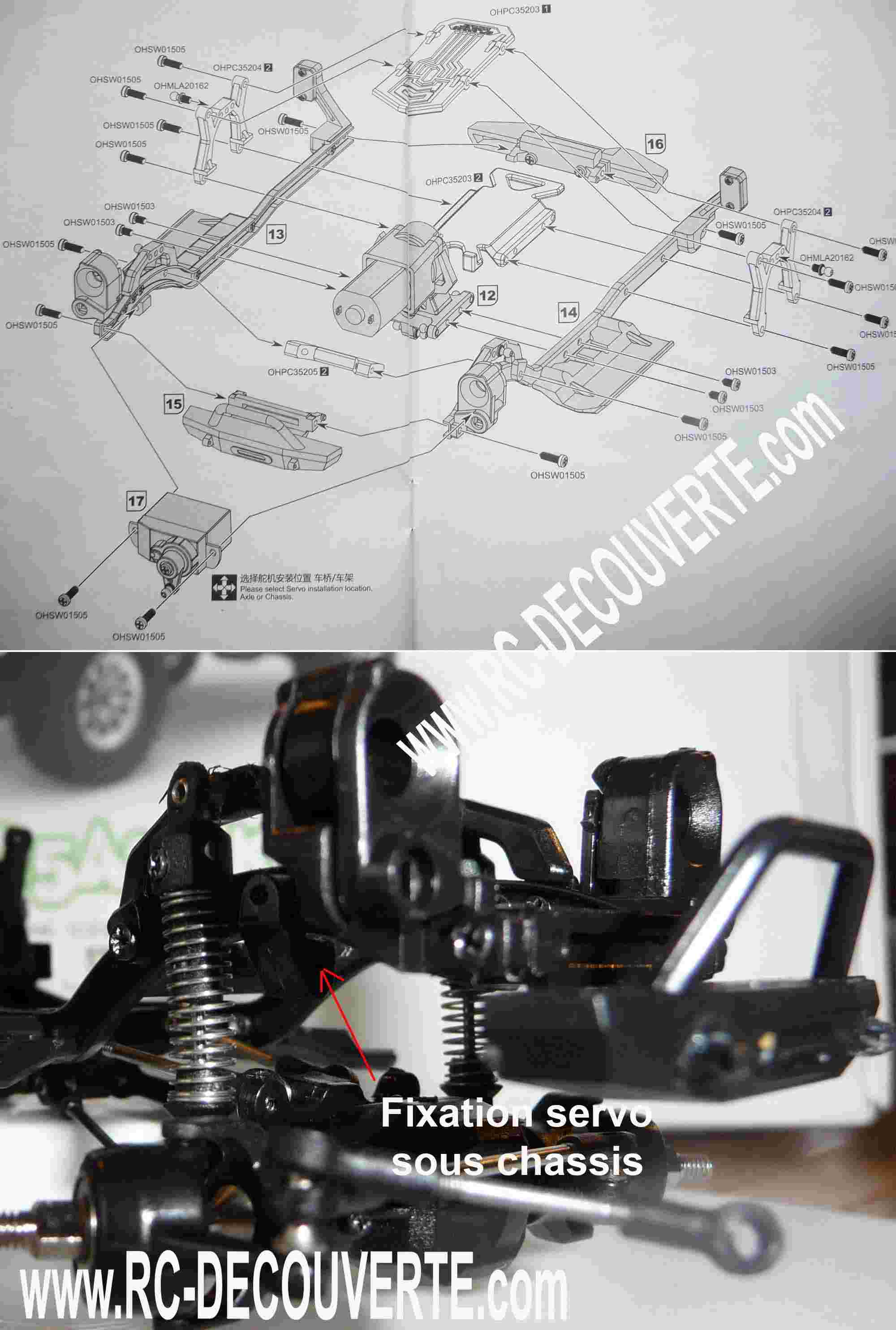 Orlandoo OH35A01 Kit Jeep 1/35 mini crawler présentation découverte montage et essai Servo-11