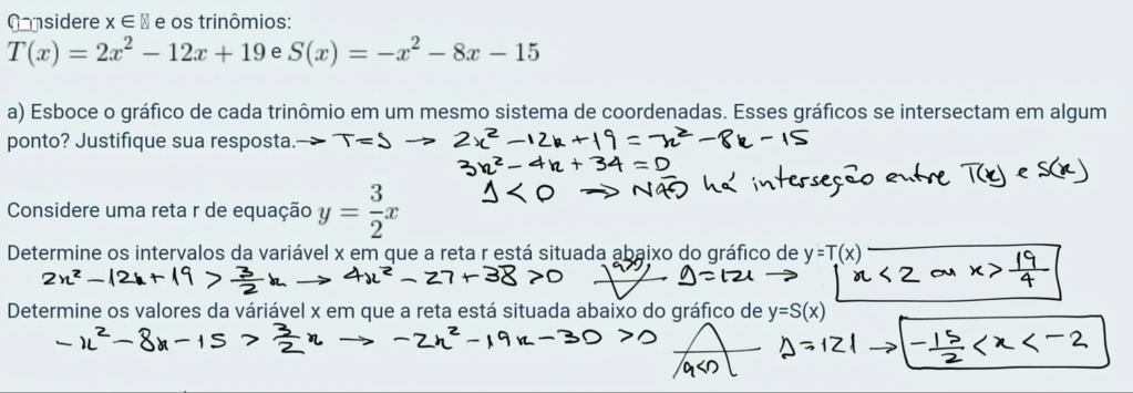 Questão sobre interseção entre parabola e reta Scre1267