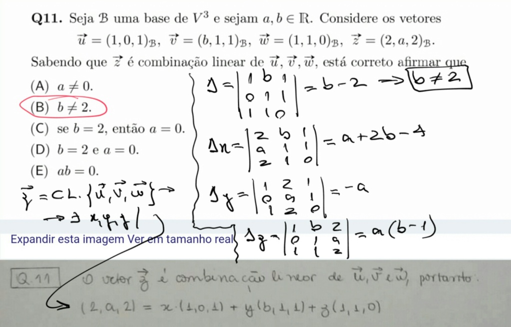 Algebra Linear - Combinacao linear Scre1399