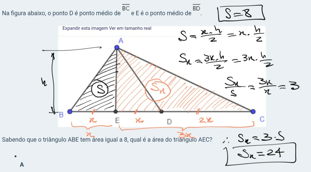 Questão de Áreas e transformações geométricas Scre1472