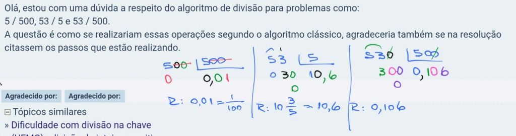 Divisão com quociente decimal Scree198