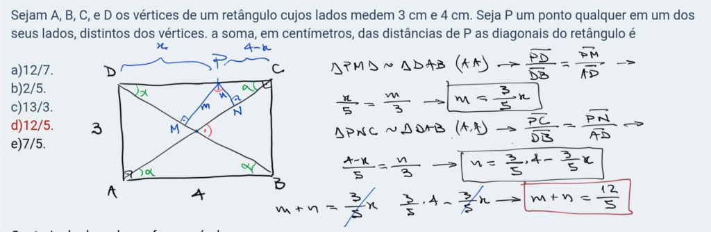 Relação métrica no triangulo retângulo. Scree753