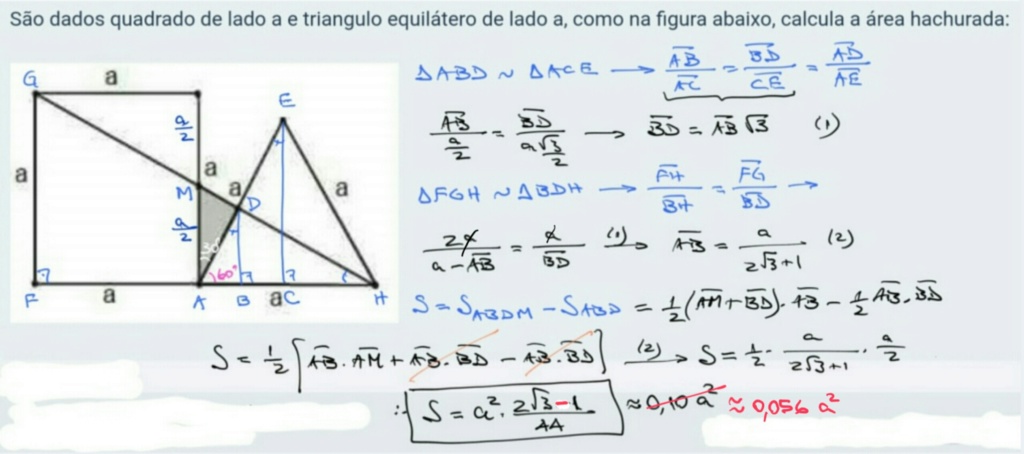 área do encontro dos vértices  Screen76