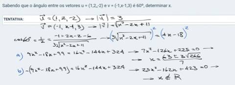 Cálculo vetorial: Determinar ângulos