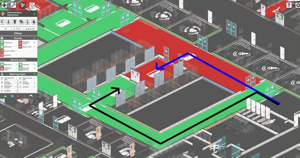 [QUESTION] Patients using 'Staff Only' corridors Patien10