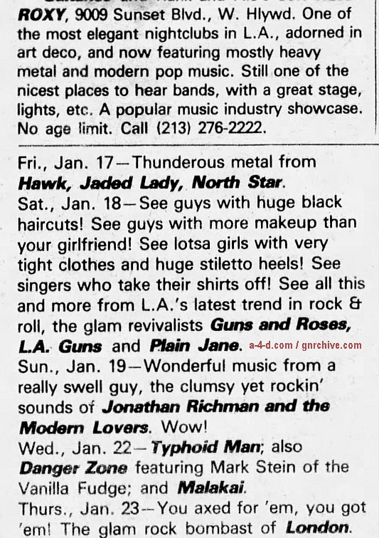 1986.01.18 - The Roxy, Los Angeles, USA 1986_020