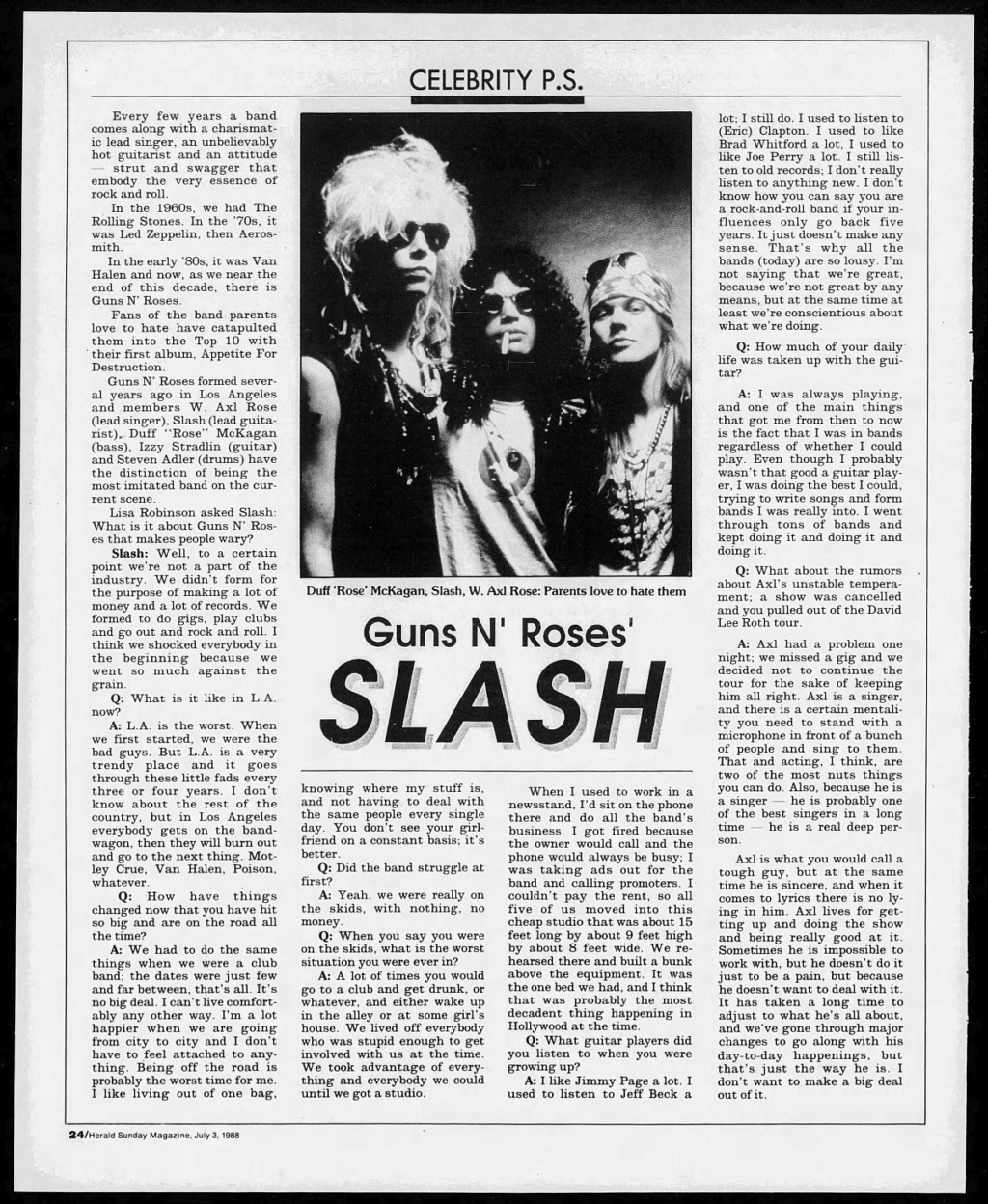 1988.07.03 - The Calgary Herald - Guns N' Roses' Slash 1988_010