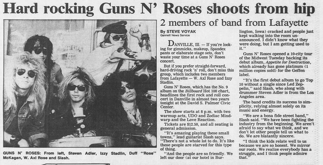 1988.04.30 - Journal and Courier - Hard rocking Guns N' Roses shoots from hip (Slash) 1988_015