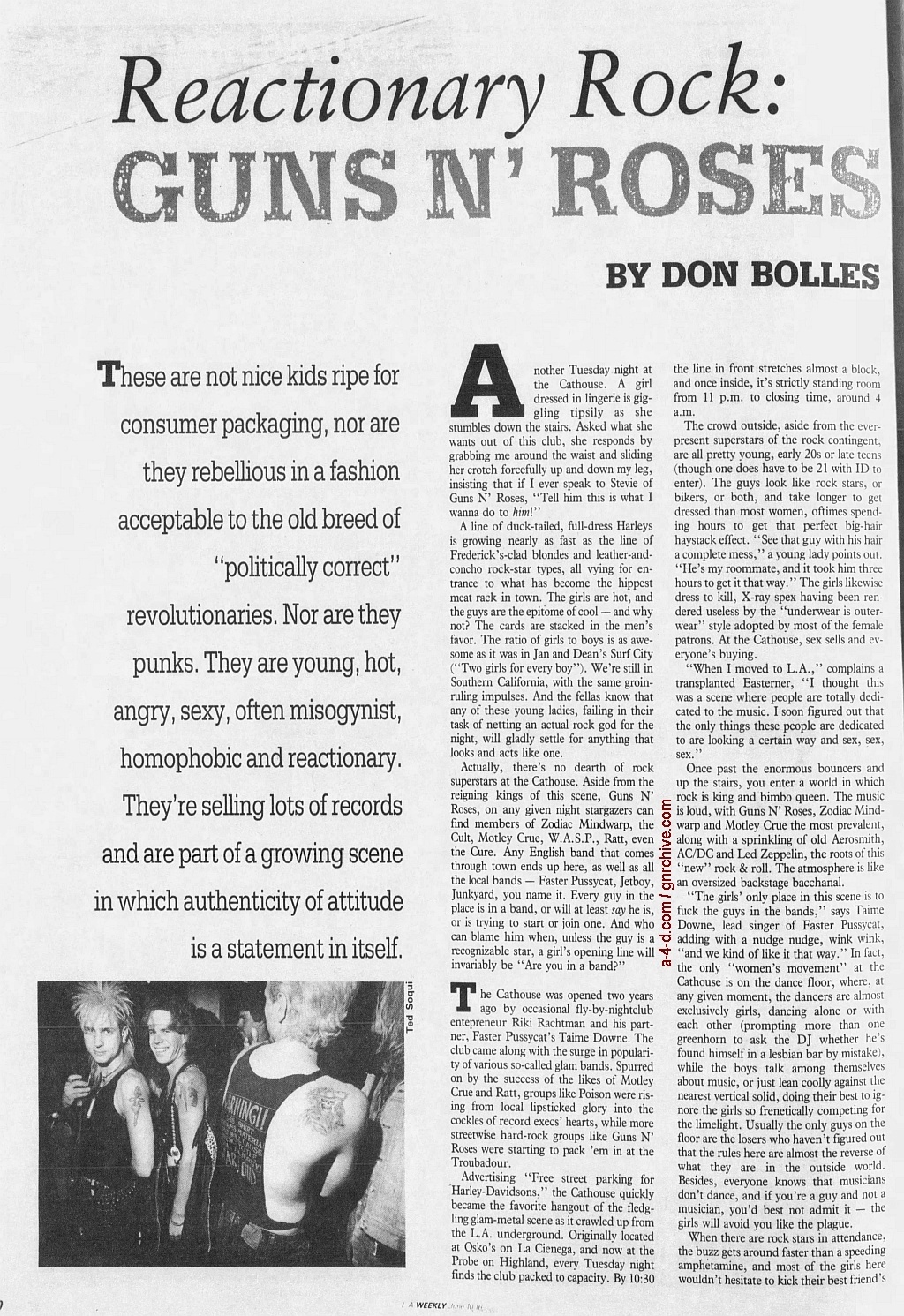 1988.06.10 - L.A. Weekly - Bad Boys, Great Noize (Axl, Slash, Duff) 1988_085