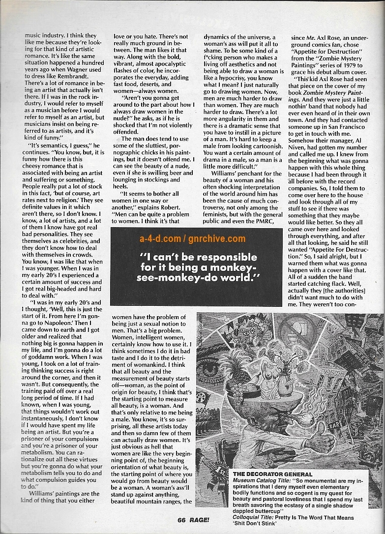 1990.05.DD - Rage Magazine - Robert Williams: Fouling The Art World's Nest Since 1957 1990_050