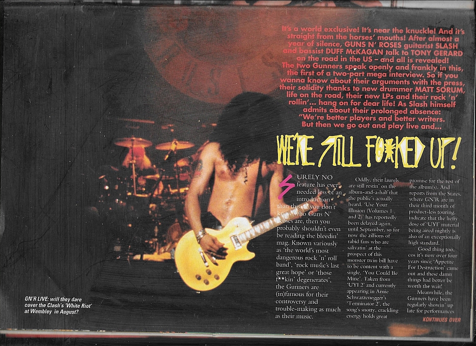 1991.07.27 - Kerrang - "We're Still F@*ked Up!" (Slash, Duff) 1991_012
