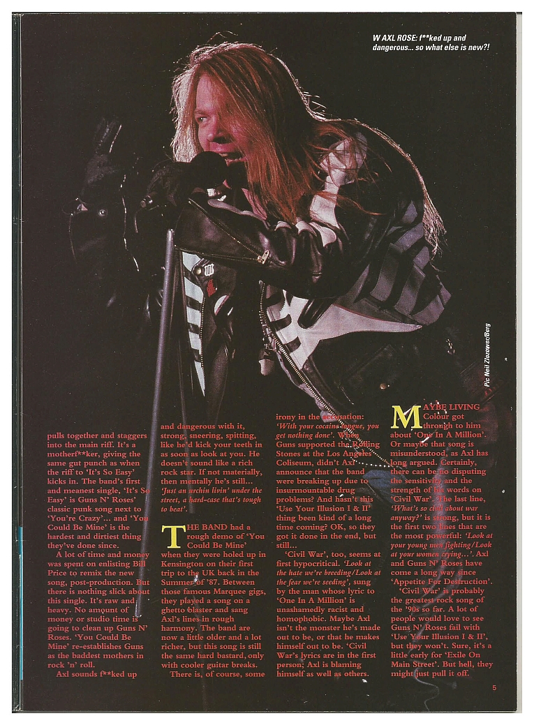 1991.07.20 - Kerrang - Singlez/GN'R latest news update: no 'Illusion' 'til September? 1991_019