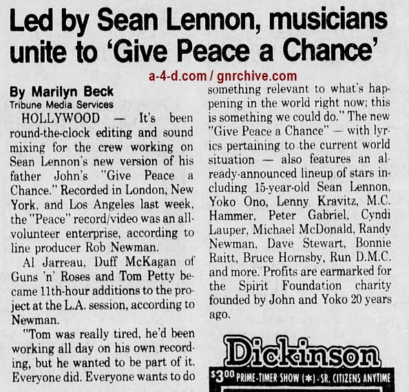 1991.01.12 - The New York Times - Lennon's Son Expands a Song of Peace (Duff) 1991_023