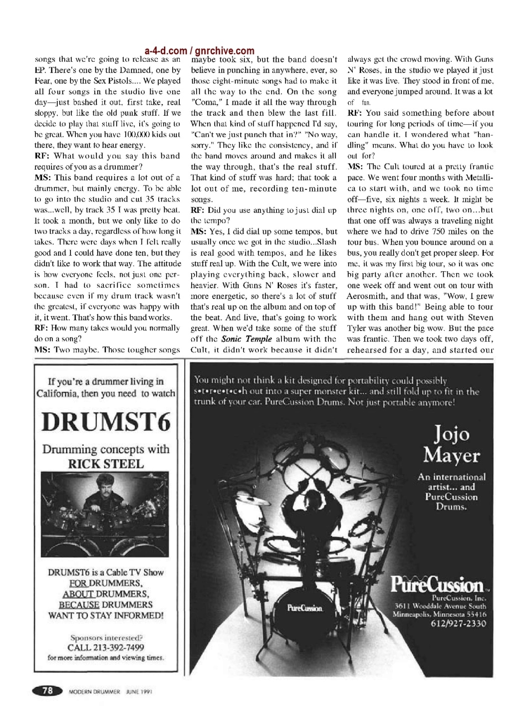 1991.06.DD - Modern Drummer - Matt Sorum: Guns N' Roses' New Stickman 1991_045