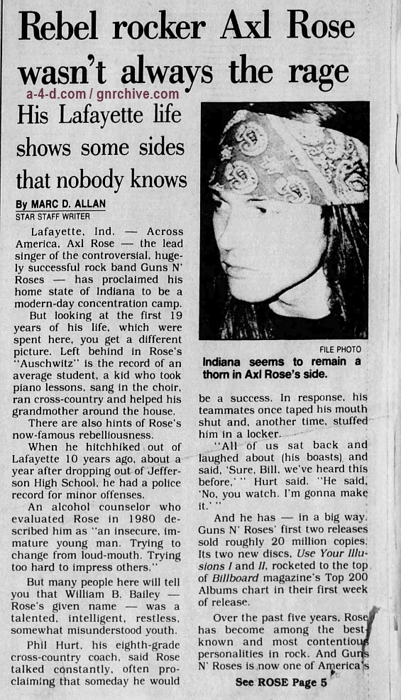 1991.10.20 - Indianapolis Star - Rebel Rocker Axl Rose Wasn't Always The Rage 1991_126